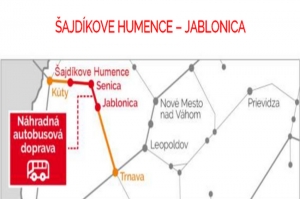 Víkendová výluka na trati Jablonica –Senica –Šajdíkove Humence