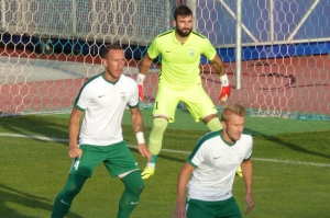 MFK Skalica - FK Poprad, zľava Laci Szocs, Martin Junas a Martin Nagy.