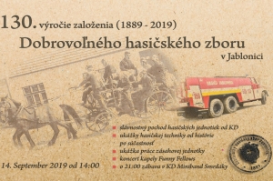 DHZ Jablonica pozýva na oslavy 130. výročia svojho založenia