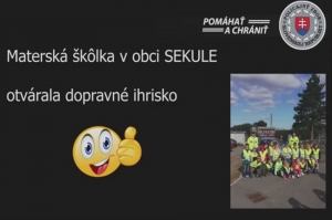 Policajti zo Senice asistovali pri otvorení nového dopravného ihriska v obci Sekule