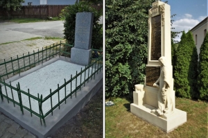 Obnovené pamätníky v mestskej časti Turá Lúka. Prvý je venovaný padlým vojakom Červenej armády, druhý obetiam prvej svetovej vojny.