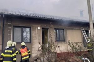 Požiar domu v obci Prietržka v okrese Skalica