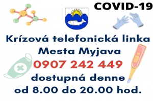 COVID-19: Mesto Myjava obnovuje krízovú telefonickú linku