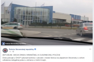 kontrola nelegálnej práce Senica             /         FB polícia SR print screen