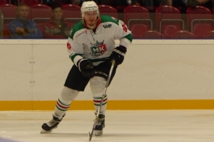 Daniel Štumpf, autor víťazného gólu v zápase HC Topoľčany - HK Skalica 4:5 po predĺžení.